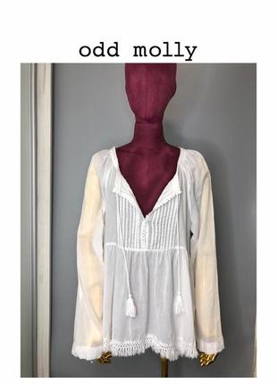 Odd molly белая блуза в этно стиле вышиванка хлопок сбоводна бебидолл rundholz owens2 фото