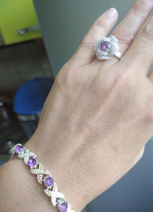Красивое посребленное кольцо 18 размер и браслет к нему в подарок avon5 фото