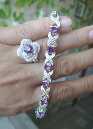 Красивое посребленное кольцо 18 размер и браслет к нему в подарок avon4 фото