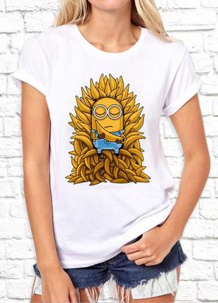 Женская футболка push it с принтом миньоны (minions) фп001357