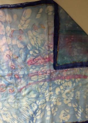 Шелковый платок расписной 91х84