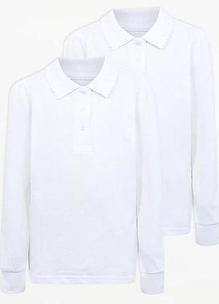 Футболка - поло школьная для девочки с длинным рукавом george 210803