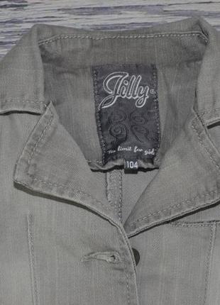 3-4 года 104 см обалденный фирменный джинсовый пиджак курточка джинсовка3 фото