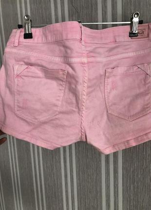 Короткие розовые джинсовые шорты от zara7 фото