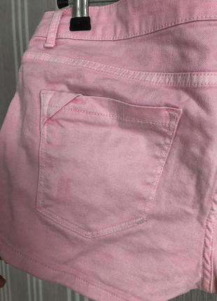 Короткие розовые джинсовые шорты от zara8 фото
