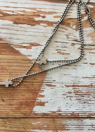 Кольє підвіска ланцюжок колір срібло