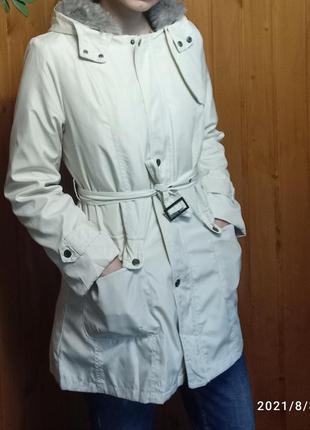 Куртка жіноча демісезонна сіре хутро2 фото