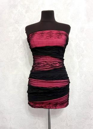 Короткое платье туника топ body central фиолетовое черное5 фото