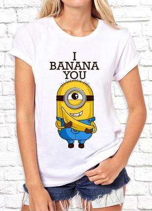 Женская футболка push it с принтом по мотивам мультфильма _миньоны_ фп002755