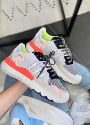 Кроссовки мужские adidas nite jogger серые/оранжевые (адидас найт джоггер, кросівки)