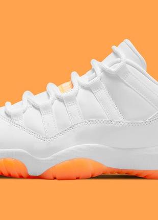 Кроссовки женские air jordan 11 retro low citrus белые/оранжевые (аир джордан, кросівки)