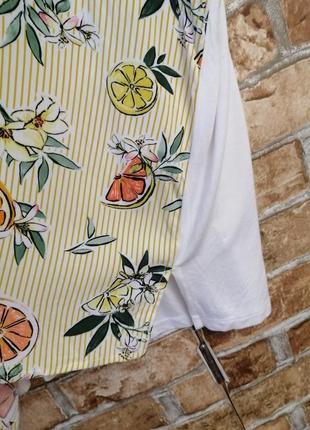 Трикотажная блуза оверсайз с лимонами и цитрусами5 фото