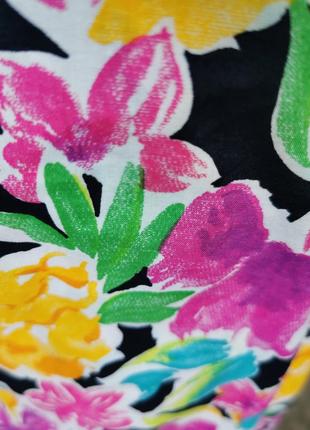Винтажная юбка складки в принт цветы хлопок с карманами ретро alexon миди4 фото