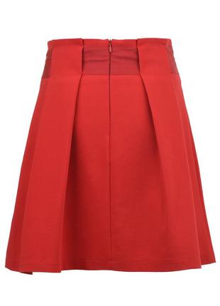 Шикарная яркая плиссированная красная юбка с цветочной вышивкой в стиле 50х6 фото