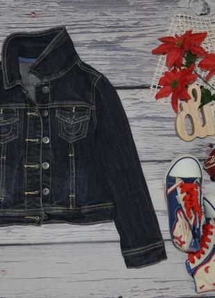 5 лет 110 см обалденный фирменный джинсовый пиджак курточка с потертостями девочке