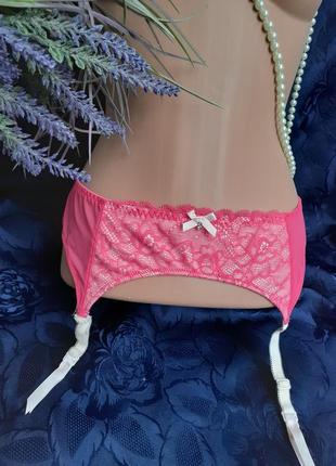 Пояс для панчіх корсет з регульованими бретелями мереживний ягідний