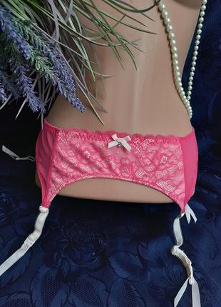 Пояс для панчіх корсет з регульованими бретелями мереживний ягідний