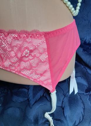 Пояс для панчіх корсет з регульованими бретелями мереживний ягідний