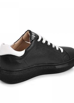 Шкіряні туфлі, кросівки снуппі чорна шкіра чорна п (р. 32-39)2 фото
