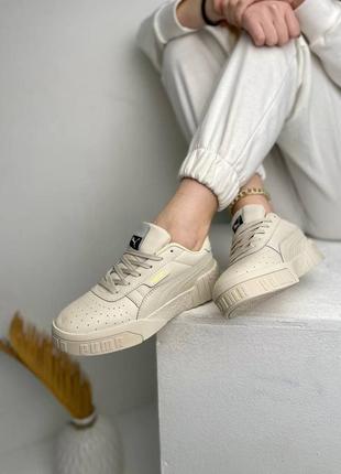 Шикарные женские кеды puma cali бежевые5 фото