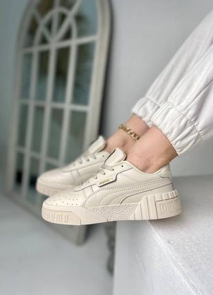 Шикарные женские кеды puma cali бежевые4 фото