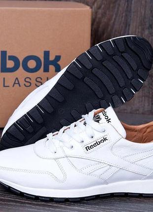 Мужские кроссовки из натуральной кожи reebok classic1 фото