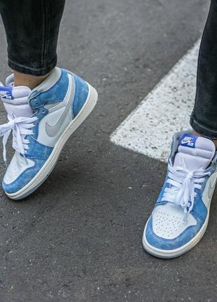 Женские кроссовки air jordan retro 1 high og “hyper royal ” демисезонные8 фото