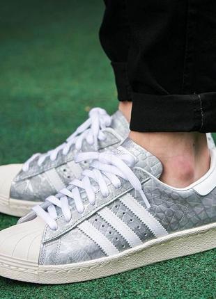 Кроссовки adidas superstar silver/white, серебро7 фото