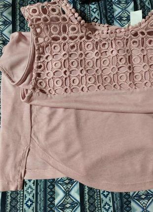 Модная нарядная блуза  h&m hennes & mauritz   с кружевом5 фото