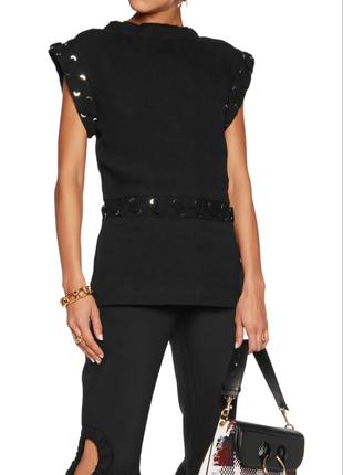 Топ льняной черный брендовый блузка  нарядный j. w. anderson оригинал