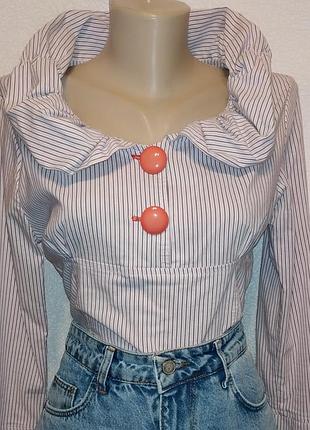 Хит. романтичная блузка в полоску под джинсы. хлопок.