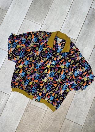 Разноцветная винтажная блуза (4)