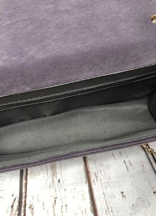 Сумочка клатч з штучної замші нова темна сіра4 фото