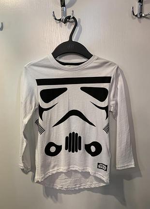 Дитячий білий лонгслив h&m