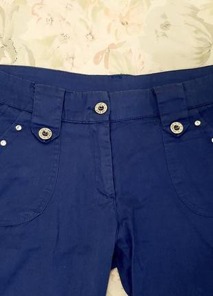 Итальянские стильные летние шорты синие стиль бойфренды не широкие стрейч-котон на девушку/женские3 фото