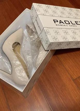 Бежевые кожаные туфли лодочки paoletti 36 р. шпилька 10,5 см3 фото