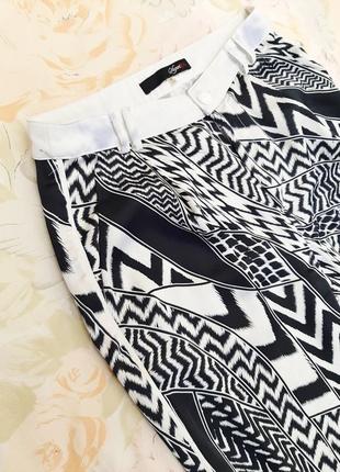 Штани штани літні жіночі чорні-білі шовковисті на підкладці sugar lips4 фото
