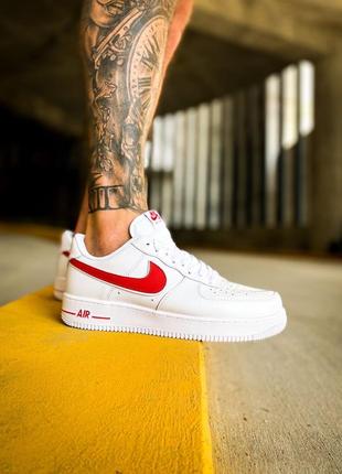 Кроссовки женские, мужские nike air force 1 low euro tou белые/красные (найк аир форс, косівки)