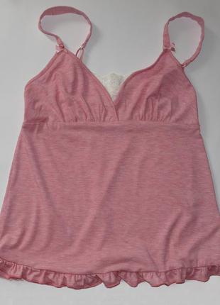 Качественная розовая майка р. 42-44. вискоза