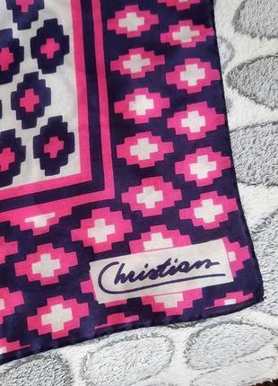 Шёлковый винтажный платок christian2 фото