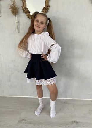 ❤️ блузка школьная для девочек, длинный рукав. 8