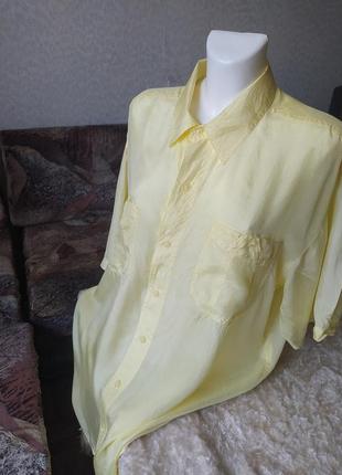 Желтая блуза из шелка,блуза из шелка,шелковая блузка,желтая блузка,шелк,блузка шелк4 фото