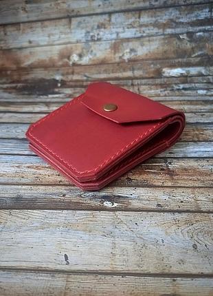 Сучасний жіночий гаманець з червоної шкіри crazy horse2 фото