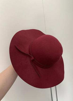 Шляпа цвета марсала2 фото