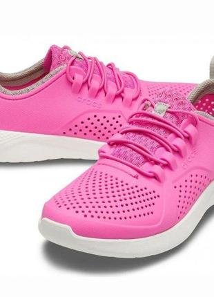 Крокс кроссовки crocs literide pacer kids child all-purpose shoes electric pink5 фото