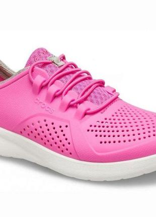 Крокс кроссовки crocs literide pacer kids child all-purpose shoes electric pink6 фото