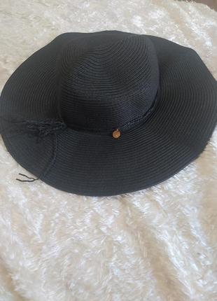 Соломенная шляпа, соломенная панама, черная соломенная шляпа, черная соломенная панама, шляпа с большими бортами, панама, со3 фото