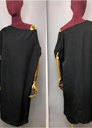 Humanoid чёрное платье миди платье-футляр оверсайз свободное дизайнерское туника4 фото