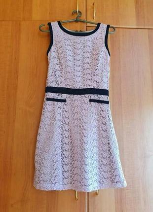 Нове бузкове маленьке короткий гіпюрову ажурне плаття next 😍