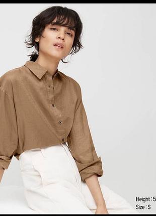 Льняная рубашка премиум качества uniqlo